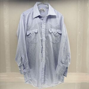 Vintage 1970’s Prior Imperial Westerns Men’s Blue LS Shirt Western 15 1/2 Medium